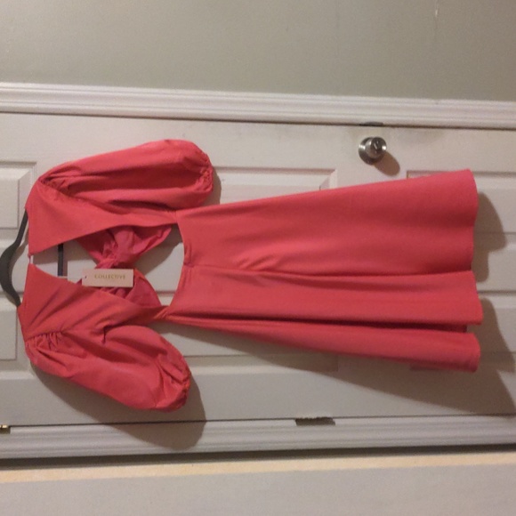 FINAL PRICE Collective the Label Petite Barbie Pink Puff Sleeve Dress 0 - Picture 6 of 7